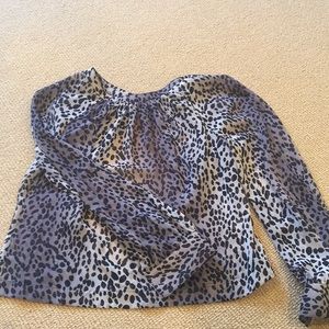 Gray tone leopard print blouse